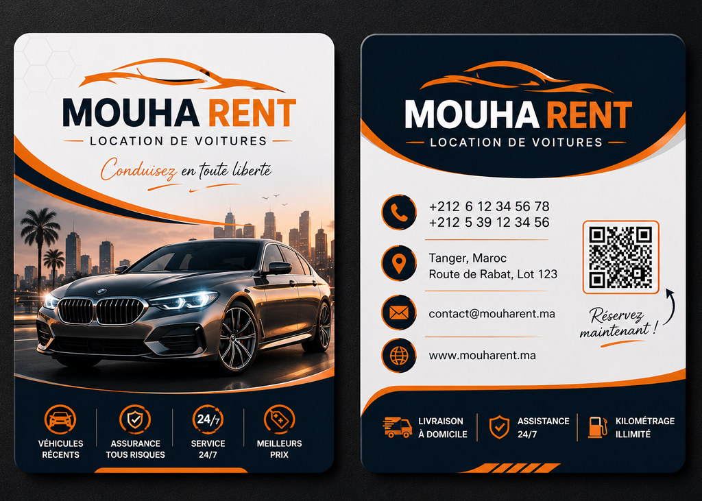 4 Car Rental Business Card Templates Bundle – Editable Photoshop PSD File