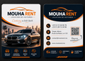 4 Car Rental Business Card Templates Bundle – Editable Photoshop PSD File
