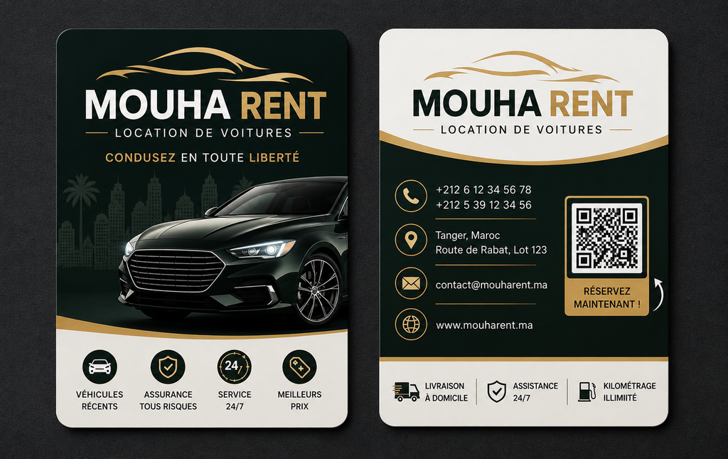 4 Car Rental Business Card Templates Bundle – Editable Photoshop PSD File
