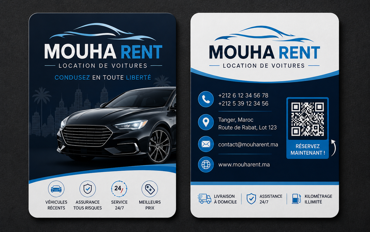 4 Car Rental Business Card Templates Bundle – Editable Photoshop PSD File