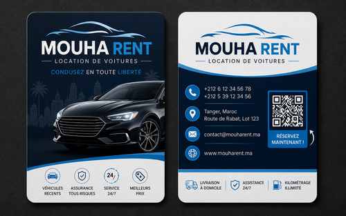 4 Car Rental Business Card Templates Bundle – Editable Photoshop PSD File