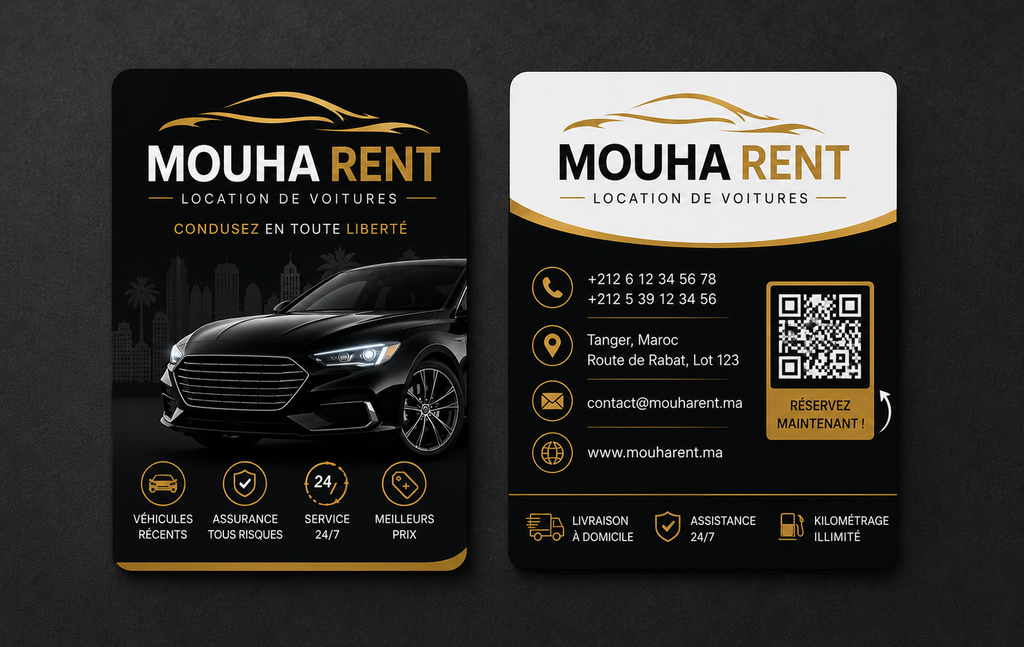 4 Car Rental Business Card Templates Bundle – Editable Photoshop PSD File