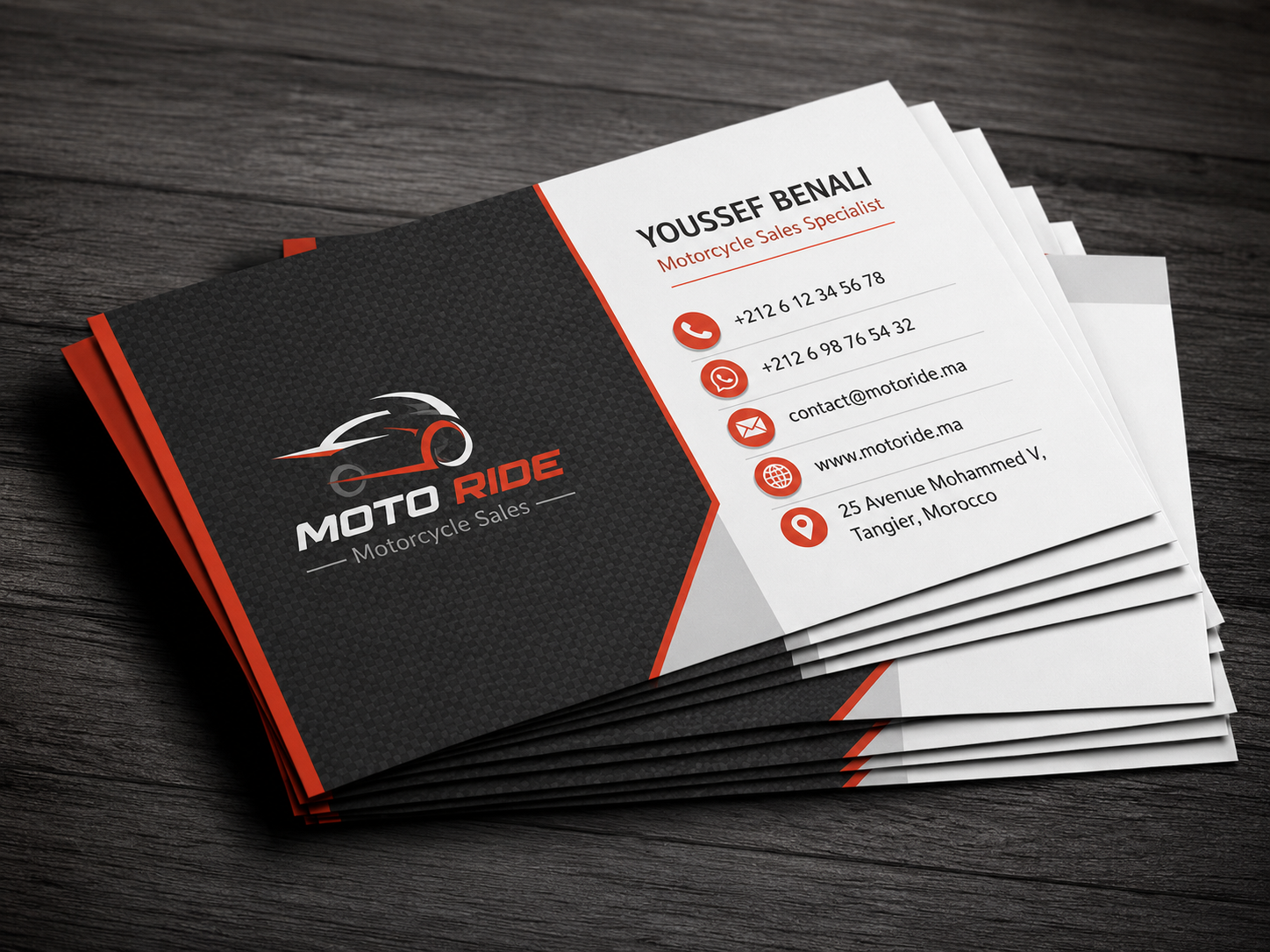 Motorcycle Sales Business Card PSD Template Bundle – 3 Color Designs