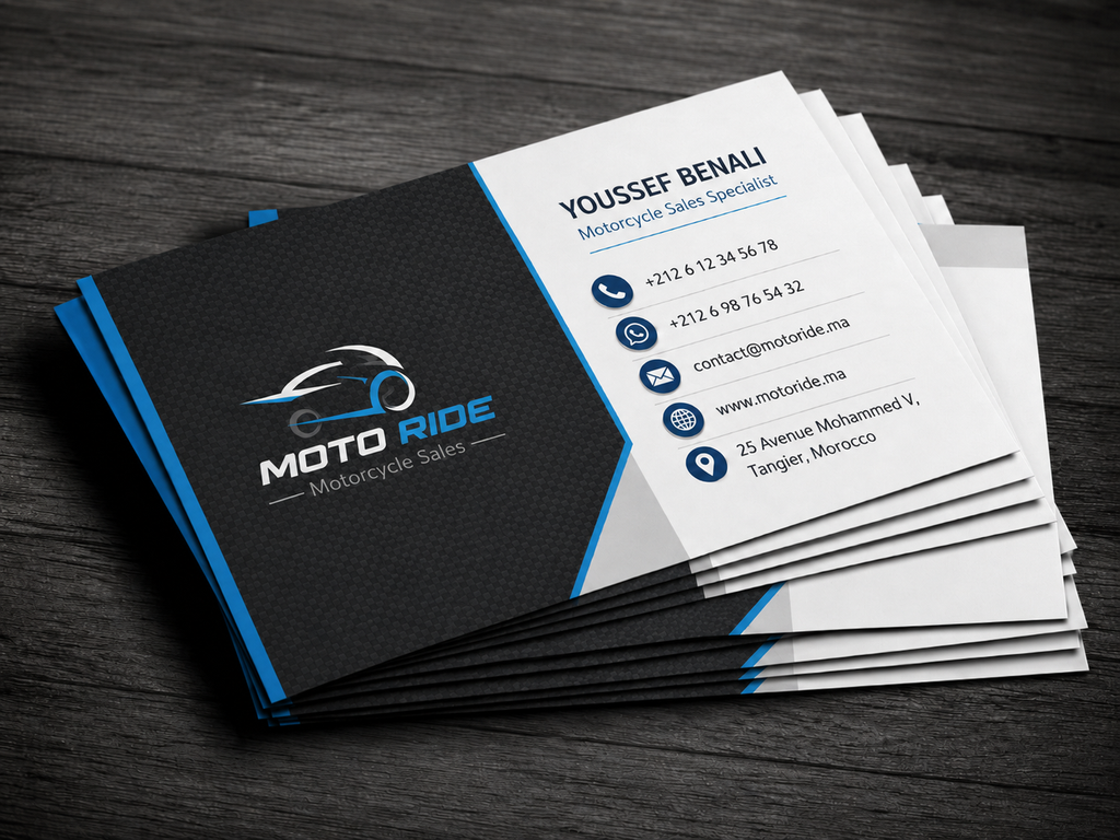 Motorcycle Sales Business Card PSD Template Bundle – 3 Color Designs