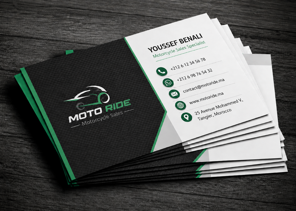 Motorcycle Sales Business Card PSD Template Bundle – 3 Color Designs