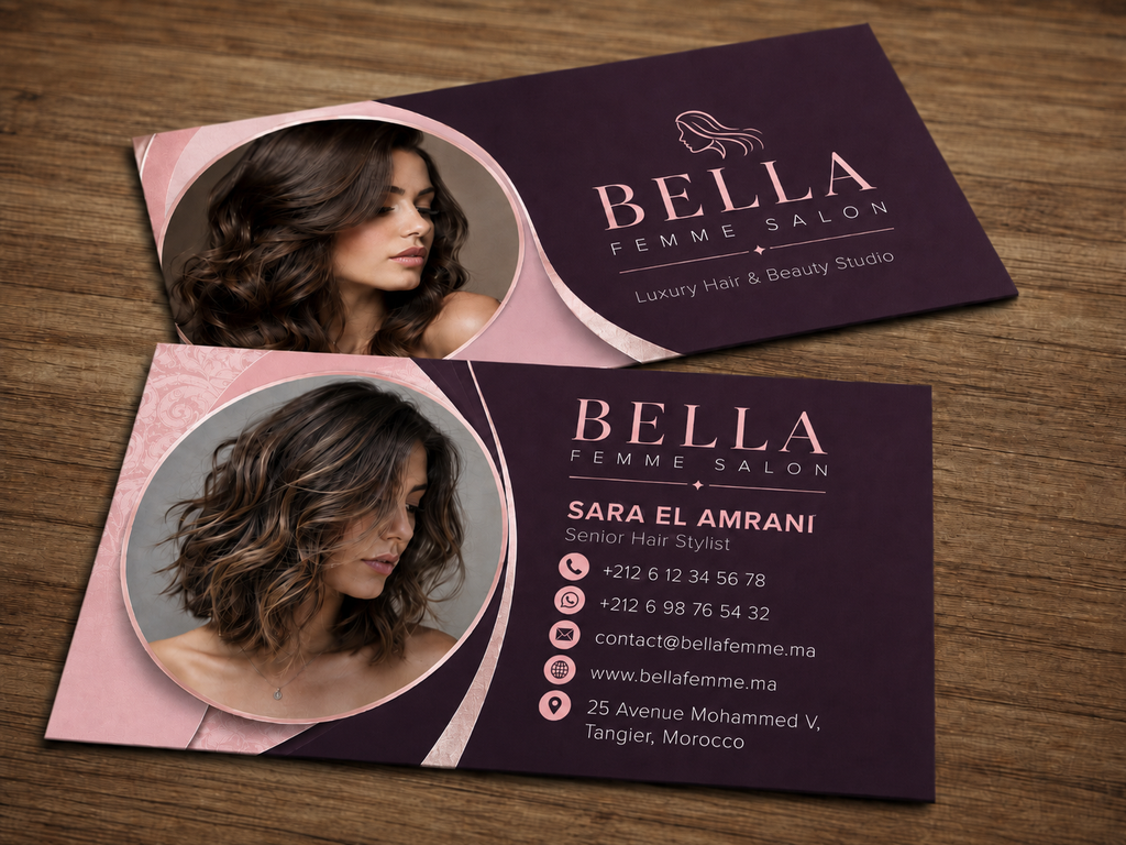 Luxury Hair & Beauty Salon Business Card PSD Templates – 3 Elegant Designs