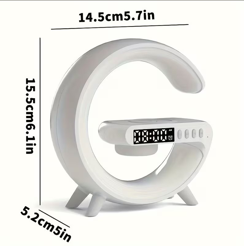 Smart Bedside Alarm Clock Lamp – RGB Ambient Light, Wireless Charging & Digital Clock