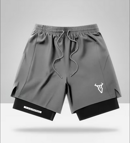 Men’s Performance Workout Shorts – Elastic Waist, Inner Compression Layer, Side Pockets