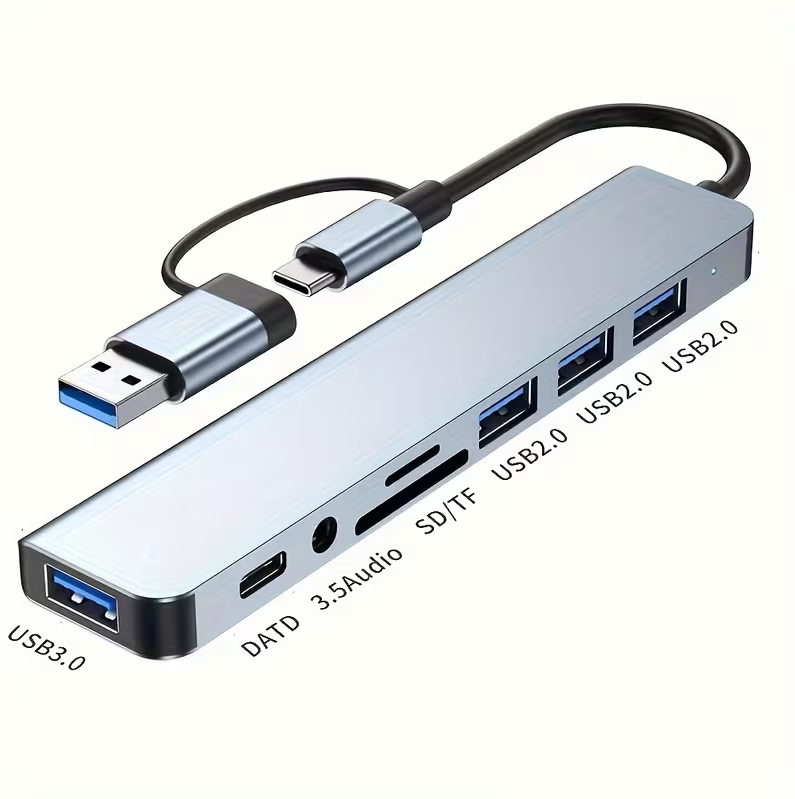 USB-C Multiport Hub with USB-A, Card Reader & Audio Jack