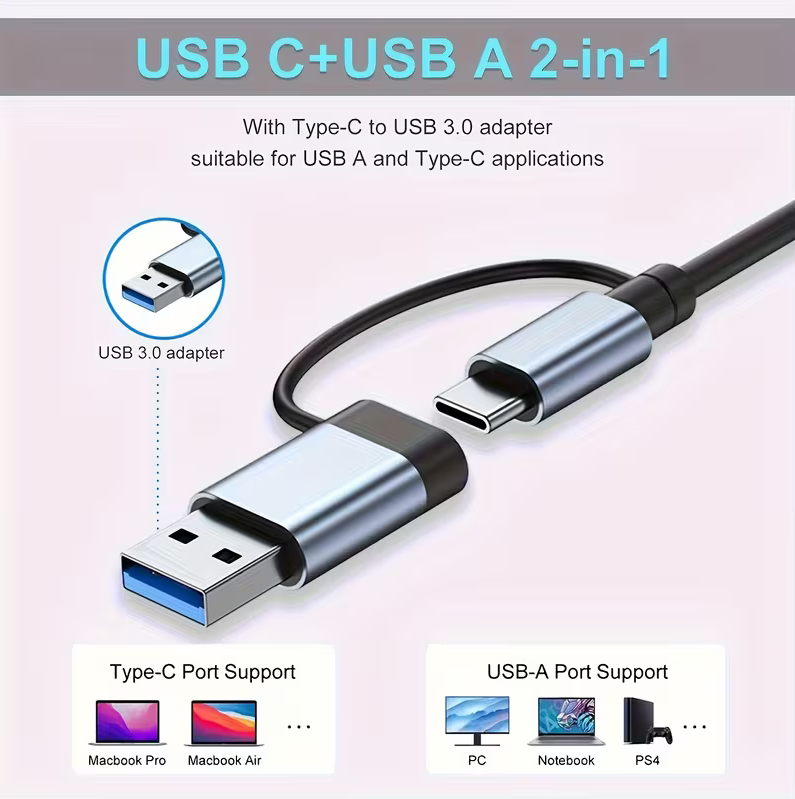 USB-C Multiport Hub with USB-A, Card Reader & Audio Jack