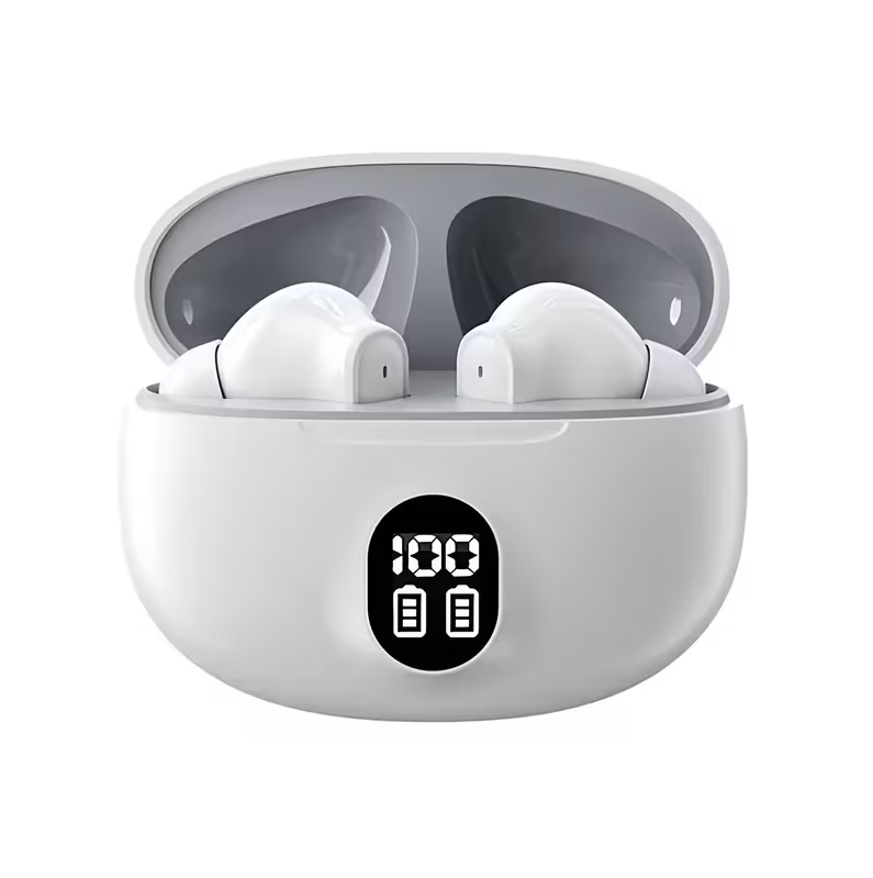 Wireless In-Ear Earbuds with Charging Case – Digital Display, Compact Fit & Modern Design