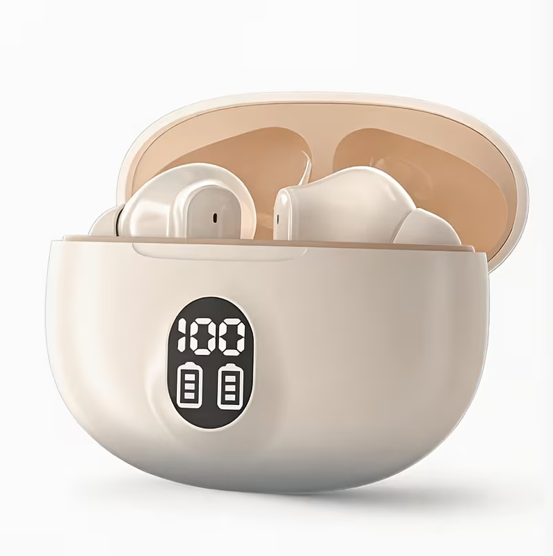 Wireless In-Ear Earbuds with Charging Case – Digital Display, Compact Fit & Modern Design