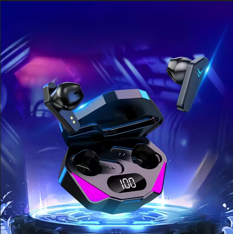 Wireless Gaming Earbuds with Charging Case – Cool RGB Style & Modern Fit