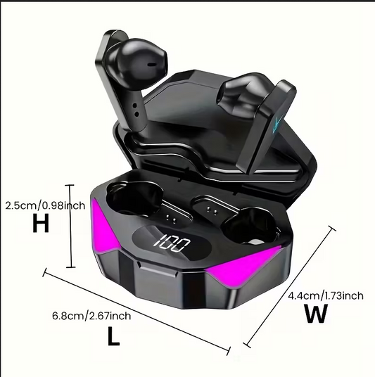 Wireless Gaming Earbuds with Charging Case – Cool RGB Style & Modern Fit