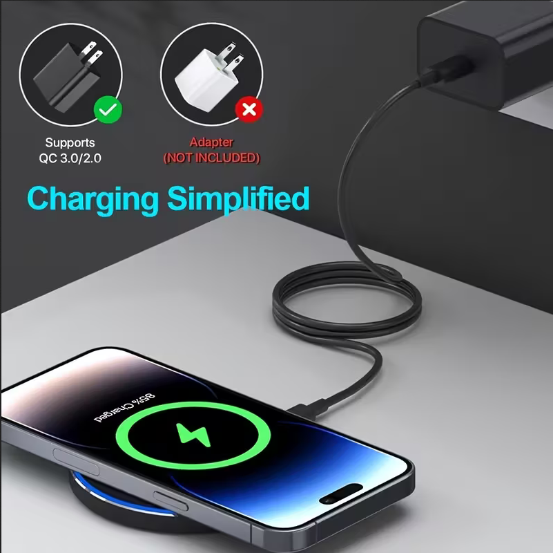 Fast Wireless Charger 15W – Slim Qi Charging Pad for iPhone & More